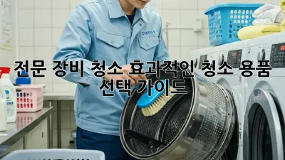 전문 장비 청소: 효과적인 청소 용품 선택 가이드